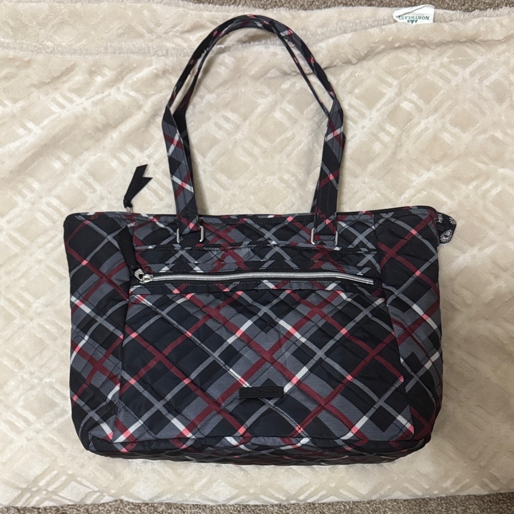 Vera Bradley Black and Red Plaid Tote